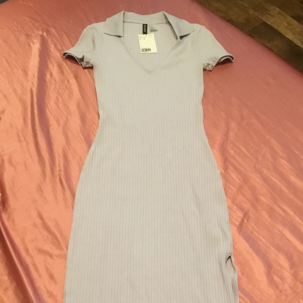 Divided H&M Lilac RIBBED BODYCON DRESS Size XS